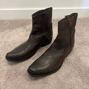 Men's Dark Brown Leather Boots